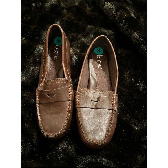 BOC Born O Concept Women's Size 8 Brown Leather Comfort Driver Penny Loafers - Picture 1 of 5